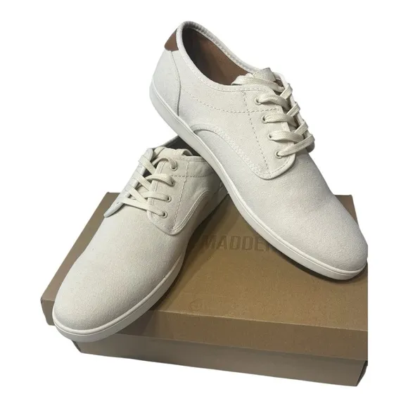 🆕 NIB Men’s Steve Madden “Fenta’ Cream Canvas Shoe Size 14