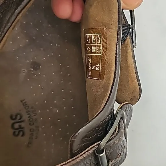 - SAS Tripad Comfort Bravo Brown Leather Buckle Sandal Shoes Men's US 12 N