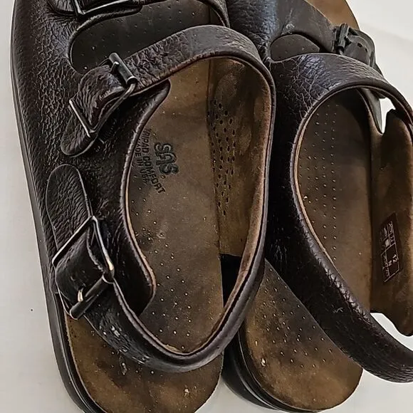 - SAS Tripad Comfort Bravo Brown Leather Buckle Sandal Shoes Men's US 12 N