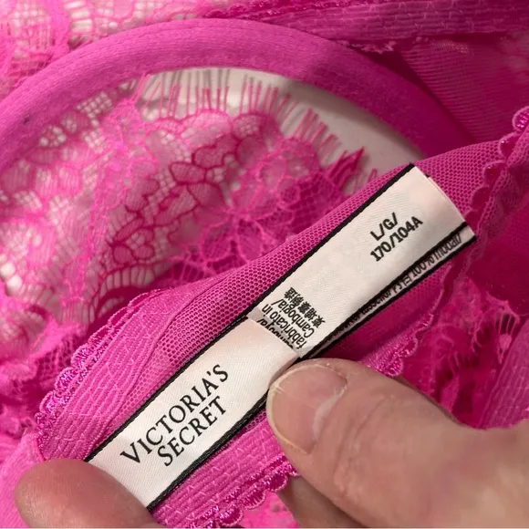 🆕 Victoria’s Secret | The Dreamer Hot Pink Open Cup Apron Teddy 4384