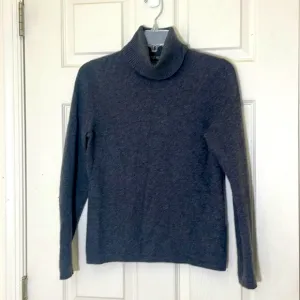 100% Cashmere Lord &amp; Taylor Gray Turtleneck Sweater Size Small