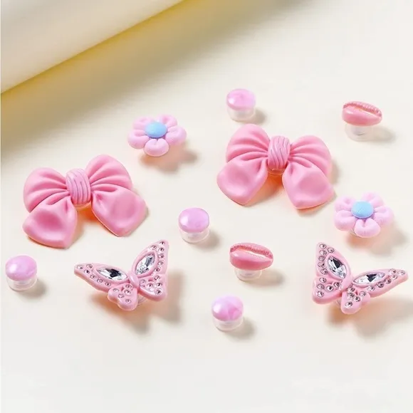 12 Cotton Candy Pink Shoe Charms for Crocs