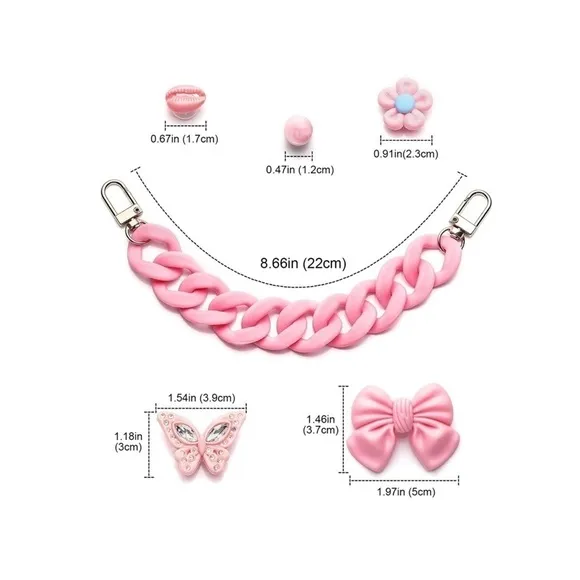 12 Cotton Candy Pink Shoe Charms for Crocs