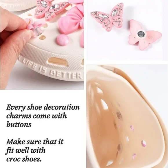 12 Cotton Candy Pink Shoe Charms for Crocs