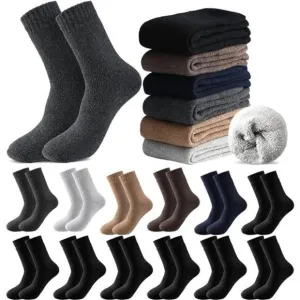 12 Pairs Men's Wool Socks Winter Warm Thermal Socks