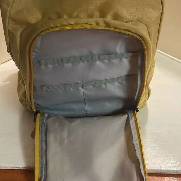 17” Embark top load soft side multiple pockets yellow back pack