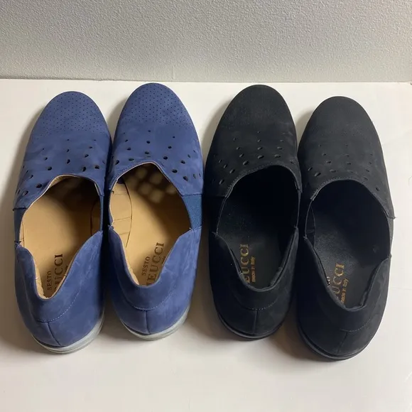 2 New pairs Sesto Meucci Dana Comfort Slip-On Walking Shoes black &amp; blue s 9.5