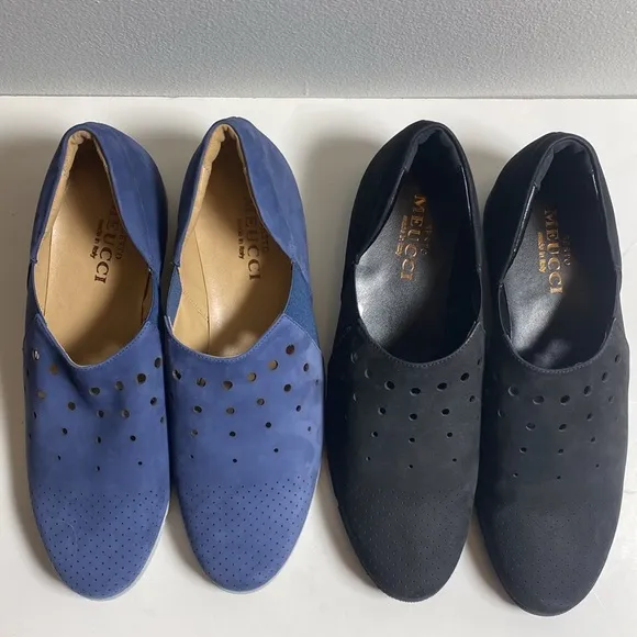 2 New pairs Sesto Meucci Dana Comfort Slip-On Walking Shoes black &amp; blue s 9.5