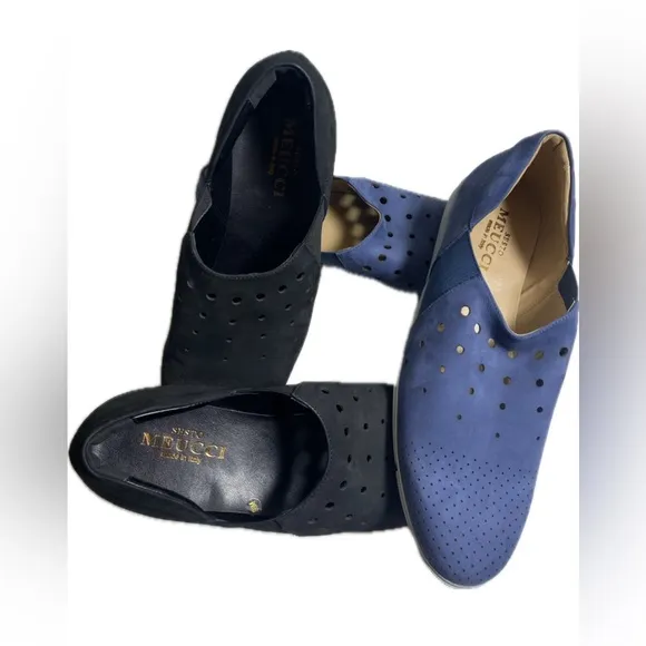 2 New pairs Sesto Meucci Dana Comfort Slip-On Walking Shoes black &amp; blue s 9.5