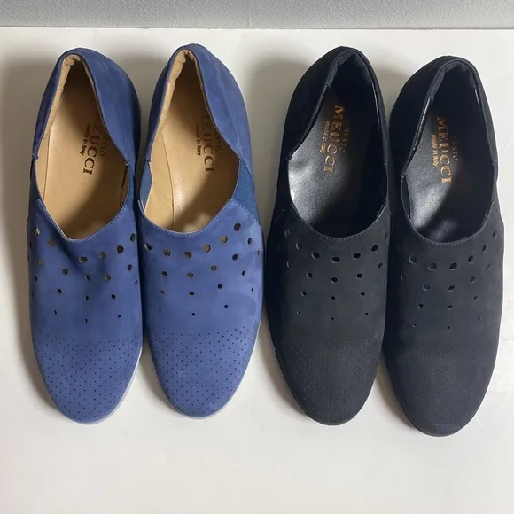 2 New pairs Sesto Meucci Dana Comfort Slip-On Walking Shoes black &amp; blue s 9.5
