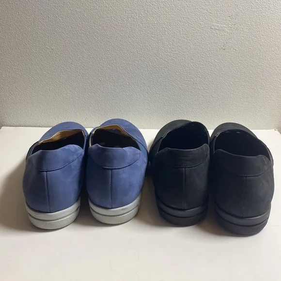 2 New pairs Sesto Meucci Dana Comfort Slip-On Walking Shoes black &amp; blue s 9.5