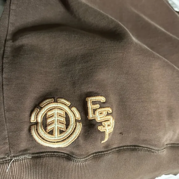2000s Element Brown Zip Hoodie