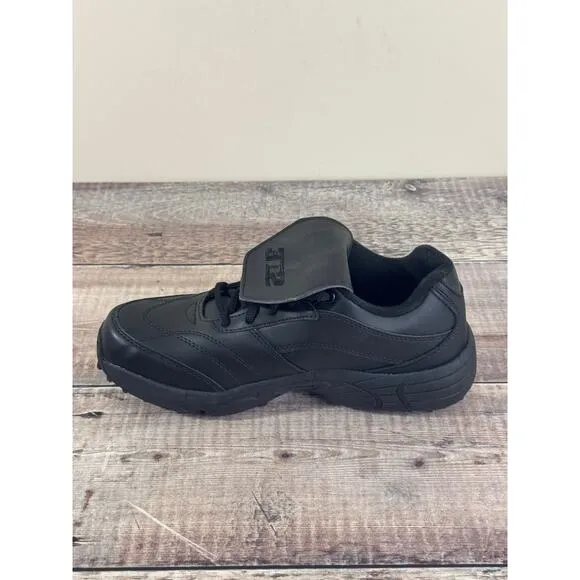 3N2 Umpire Shoes Mens 8 M Black Leather Reaction Baseball Softball Lace Up