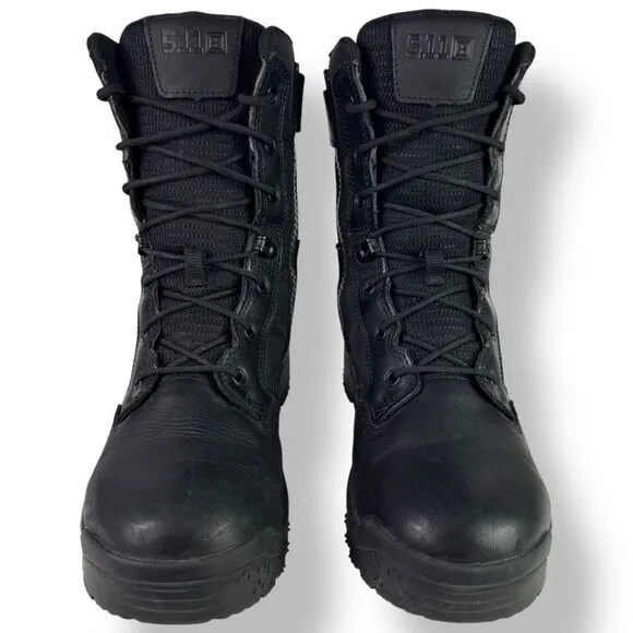 5.11 Tactical ATAC 2.0 8” Boots 12391 Black Side Zip Combat Military Men’s 9.5