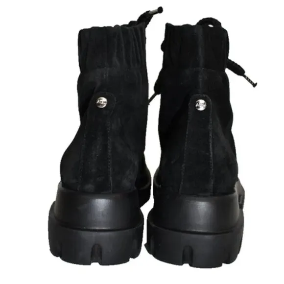 $600 AGL Maxine Lux lace-up boots CHUNKY PLATFORM BLACK SUEDE 39 (MG4)