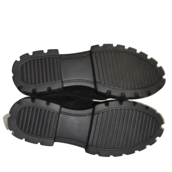 $600 AGL Maxine Lux lace-up boots CHUNKY PLATFORM BLACK SUEDE 41  (MG4)