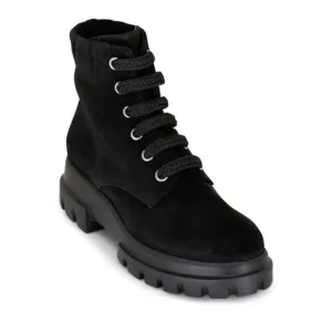 $600 AGL Maxine Lux lace-up boots CHUNKY PLATFORM BLACK SUEDE 41  (MG4)