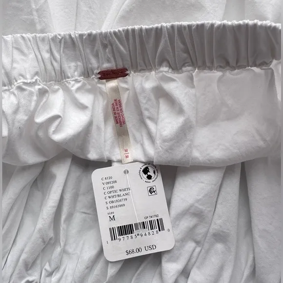 #65 NWT Free People Gaia Skirt in Optic White