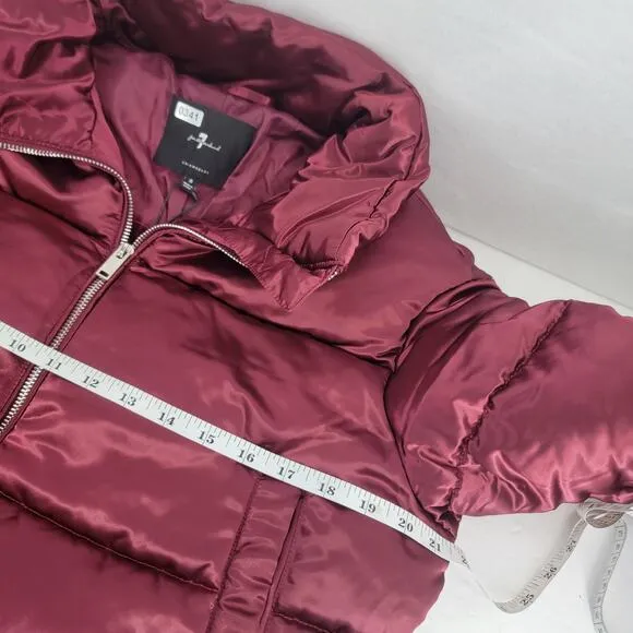 7 For All Mankind Women's Lined Puffer Jacket Coat Red  Small New