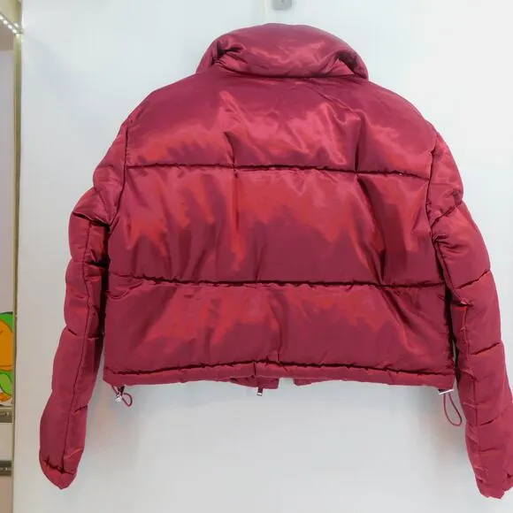 7 For All Mankind Women's Lined Puffer Jacket Coat Red  Small New