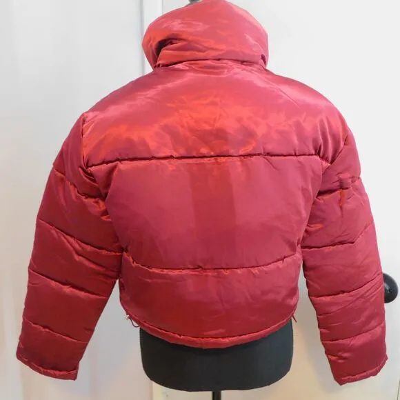 7 For All Mankind Women's Lined Puffer Jacket Coat Red  Small New