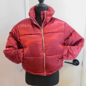 7 For All Mankind Women's Lined Puffer Jacket Coat Red  Small New