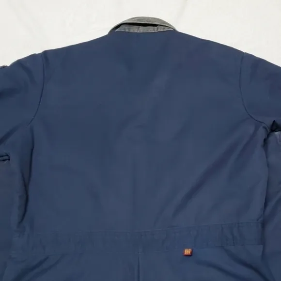 70s Vintage Wrangler Big Ben Navy Red Quilted Insulated Coveralls USA Made