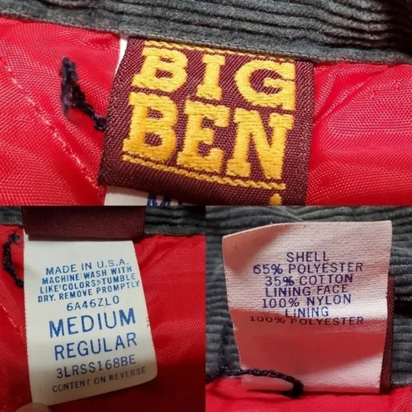 70s Vintage Wrangler Big Ben Navy Red Quilted Insulated Coveralls USA Made
