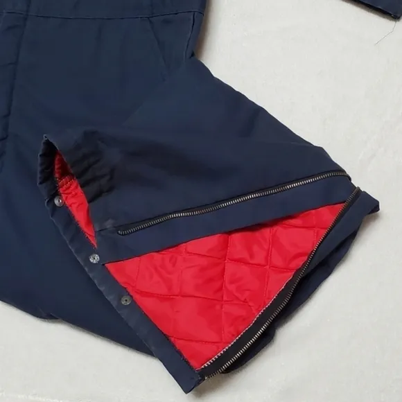 70s Vintage Wrangler Big Ben Navy Red Quilted Insulated Coveralls USA Made