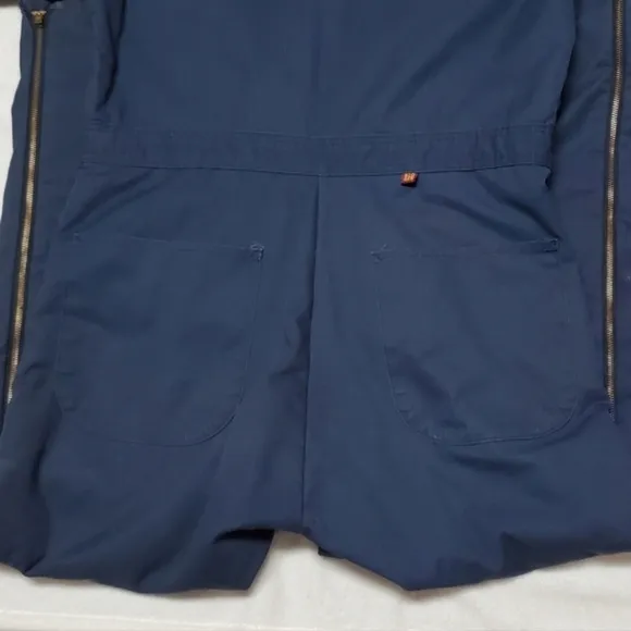 70s Vintage Wrangler Big Ben Navy Red Quilted Insulated Coveralls USA Made
