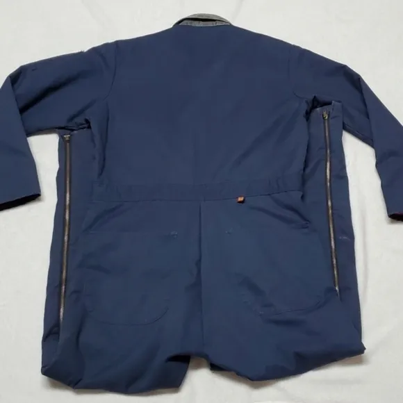 70s Vintage Wrangler Big Ben Navy Red Quilted Insulated Coveralls USA Made