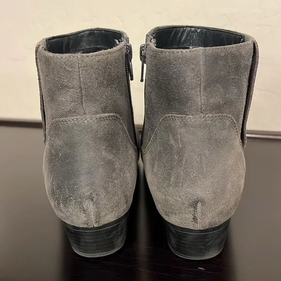 Abeo Melanie distressed suede booties comfort shoes grey size 10