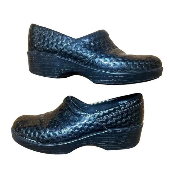 Abeo Bio Slip Resistant Black Pattern Professional Comfort Clogs Sz 8.5 Preowned