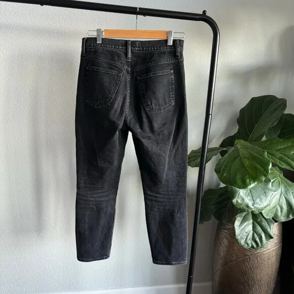 Abercrombie &amp; Fitch High Rise Skinny Jeans Black Denim Size 27 Short