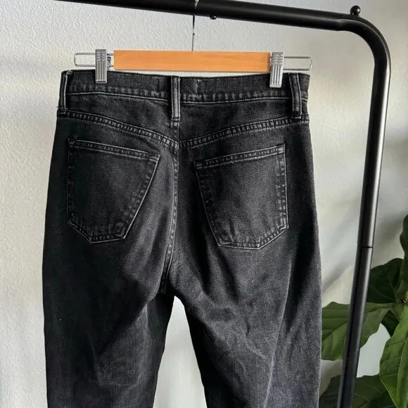Abercrombie &amp; Fitch High Rise Skinny Jeans Black Denim Size 27 Short