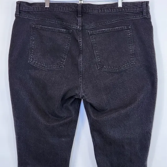 Abercrombie &amp; Fitch Long Skinny High Rise Jean Ripped Knees Raw Hem Black 35 20