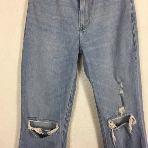 Abercrombie &amp; Fitch Ultra High Rise Ankle Straight Distressed Jeans Size 27/4