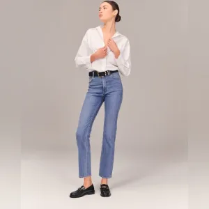 ABERCROMBIE AND FITCH Ultra High Rise Ankle Straight Jean