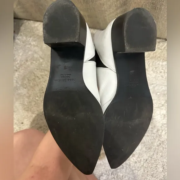 Acne Studios Pointed White Short Jensen Boots