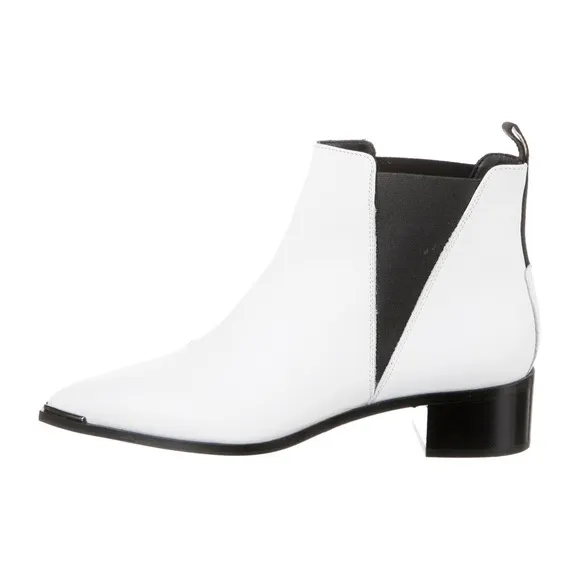 Acne Studios Pointed White Short Jensen Boots