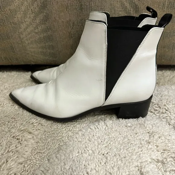 Acne Studios Pointed White Short Jensen Boots