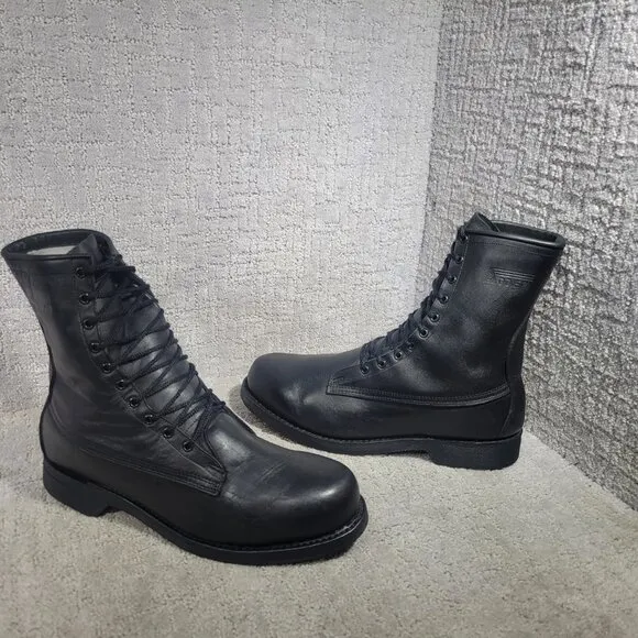 Addison Shoe Company Mens Size US 11E Black Military Steel Toe Combat Boots