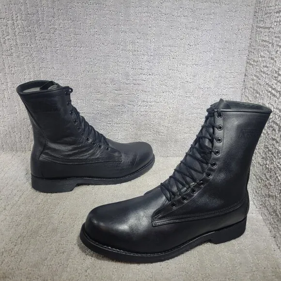 Addison Shoe Company Mens Size US 11E Black Military Steel Toe Combat Boots