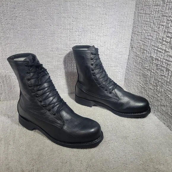 Addison Shoe Company Mens Size US 11E Black Military Steel Toe Combat Boots