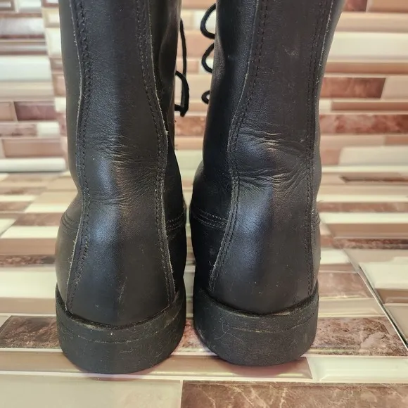 Addison Shoe Company Military Flight Boots Steel Toe Black Vintage 90s Biltrite