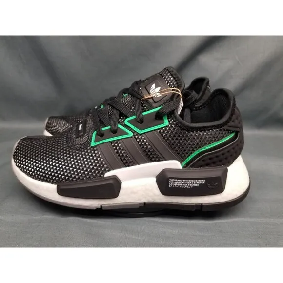 Adidas Boys NMD_G1 J Sneakers Composition Black Green White Size 6 NEW NO BOX!