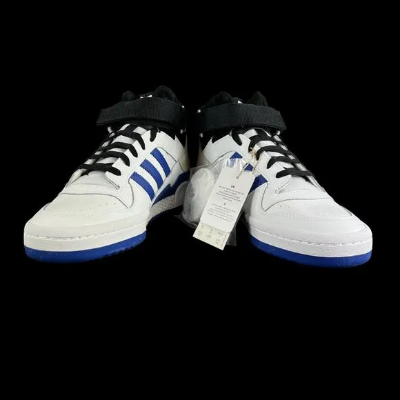 Adidas Forum Mid White Black Royal Blue Shoes FY6796 Men's Sizes 8.5 - 10.5