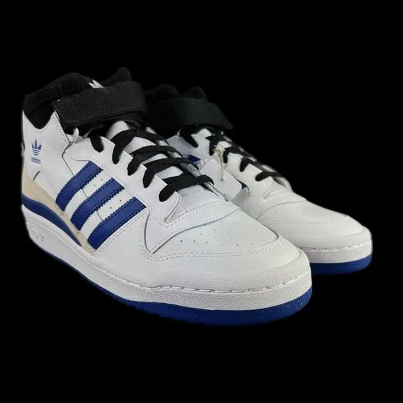 Adidas Forum Mid White Black Royal Blue Shoes FY6796 Men's Sizes 8.5 - 10.5