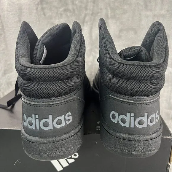 Adidas Hoops 3.0‎ Black Lace Up Mid Top Basketball Shoes GV6683 Mens Size 13