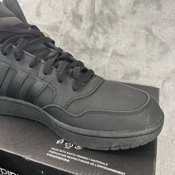 Adidas Hoops 3.0‎ Black Lace Up Mid Top Basketball Shoes GV6683 Mens Size 13